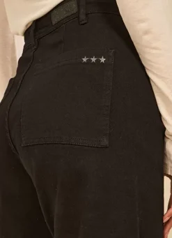 Sud Express Trousers & Jeans|Jean Large, Taille Haute Sans Coutures Sur Les Cotes Noir Clara