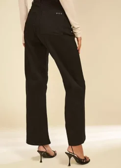 Sud Express Trousers & Jeans|Jean Large, Taille Haute Sans Coutures Sur Les Cotes Noir Clara