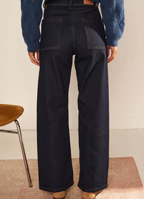 Sud Express Trousers & Jeans|Jean Large, Taille Haute Sans Coutures Sur Les Cotes Brut Clara