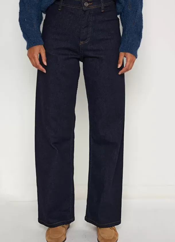 Sud Express Trousers & Jeans|Jean Large, Taille Haute Sans Coutures Sur Les Cotes Brut Clara
