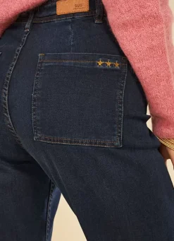 Sud Express Trousers & Jeans|Jean Large, Taille Haute Sans Coutures Sur Les Cotes Dark Stone Clara