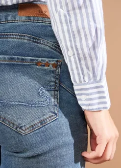 Sud Express Trousers & Jeans|Jean Slim Cinq Poches Medium Dark Sto Stella