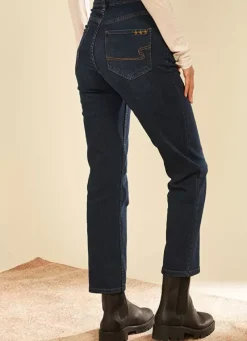 Sud Express Trousers & Jeans|Jean Taille Haute Cinq Poches Dark Stone Debby