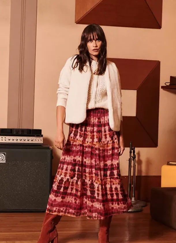 Sud Express Skirts & Shorts|Jupe Longue Imprimee Framboise Jalanque