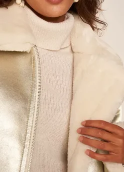 Sud Express Jackets & Coats|Manteau Court Dore Gold Marance