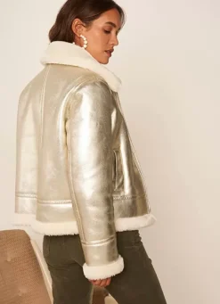 Sud Express Jackets & Coats|Manteau Court Dore Gold Marance