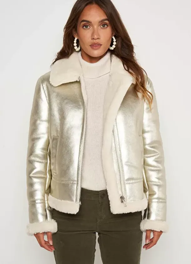 Sud Express Jackets & Coats|Manteau Court Dore Gold Marance