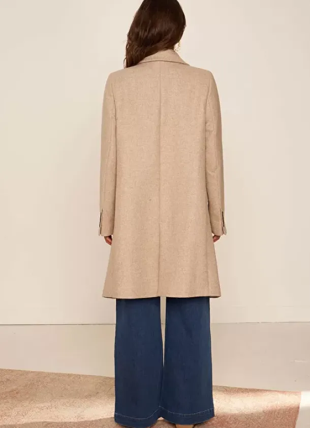 Sud Express Jackets & Coats|Manteau En Laine Ecru Chine Masical