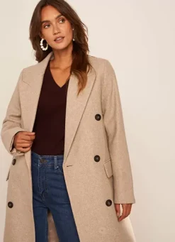 Sud Express Jackets & Coats|Manteau En Laine Ecru Chine Masical