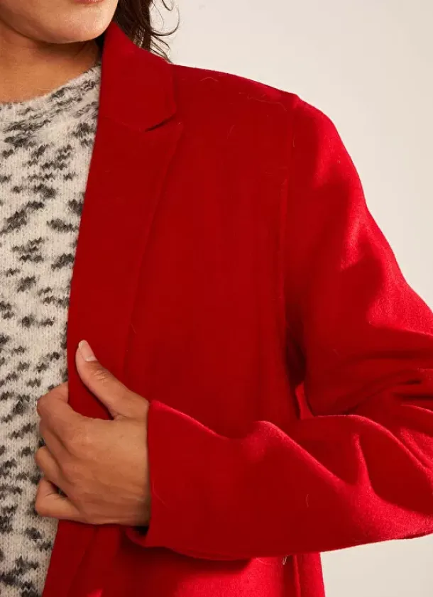Sud Express Jackets & Coats|Manteau En Laine Framboise Metoile