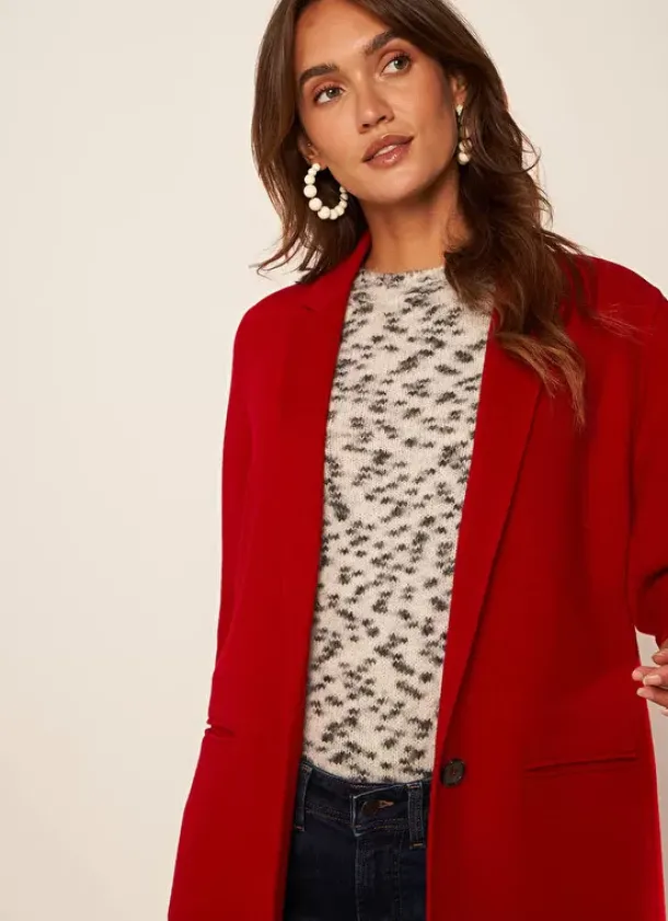 Sud Express Jackets & Coats|Manteau En Laine Framboise Metoile