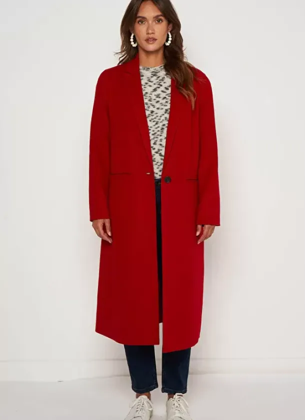 Sud Express Jackets & Coats|Manteau En Laine Framboise Metoile