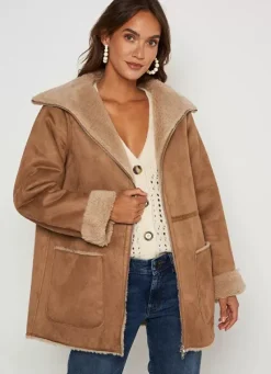 Sud Express Jackets & Coats|Manteau Fausse Fourrure Camel Myan