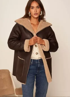 Sud Express Jackets & Coats|Manteau Fausse Fourrure Chocolat Myan