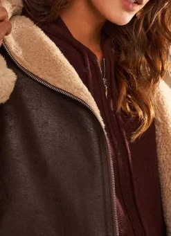 Sud Express Jackets & Coats|Manteau Fausse Fourrure Chocolat Myan