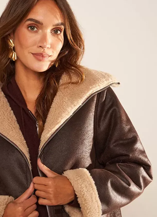 Sud Express Jackets & Coats|Manteau Fausse Fourrure Chocolat Myan