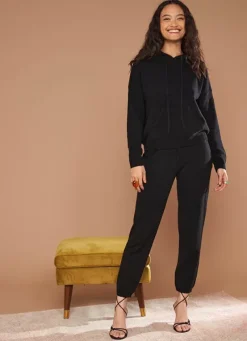 Sud Express Trousers & Jeans|Pantalon 100% Cachemire Noir Perlou