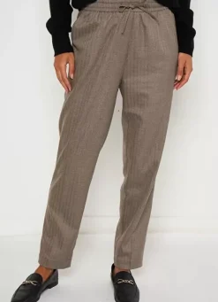 Sud Express Trousers & Jeans|Pantalon Coupe Jogging Beige Chine Parina