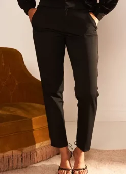 Sud Express Trousers & Jeans|Pantalon De Ville Taille Elastiquee Noir Padisto