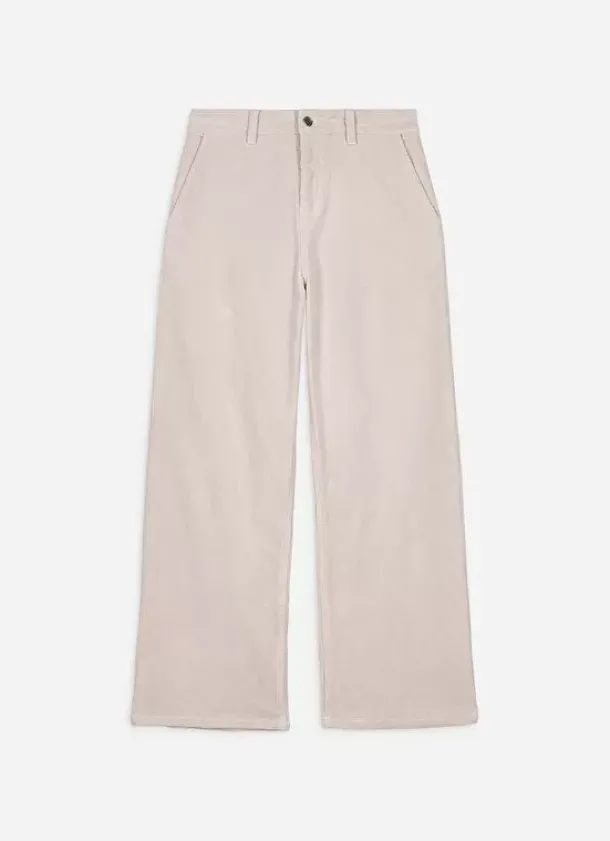 Sud Express Trousers & Jeans|Pantalon Droit Taille Haute En Velours Cotele Pierre Passyla