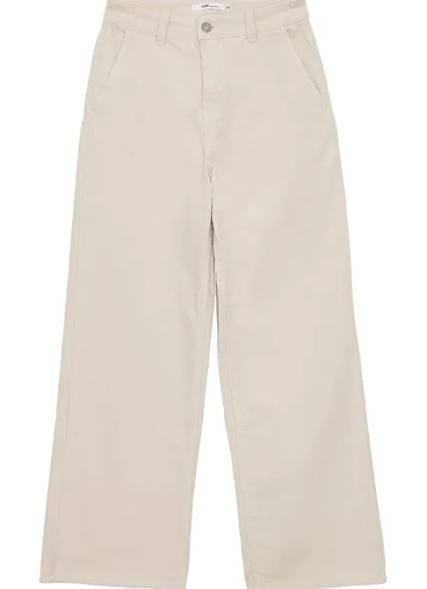 Sud Express Trousers & Jeans|Pantalon Droit Taille Haute En Velours Cotele Pierre Passyla