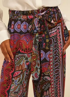 Sud Express Trousers & Jeans|Pantalon Imprime Retro Kaki Penelope
