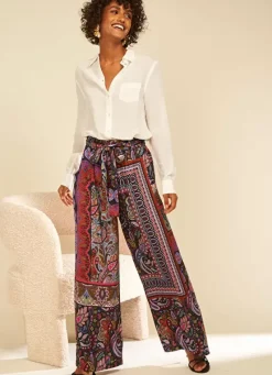 Sud Express Trousers & Jeans|Pantalon Imprime Retro Kaki Penelope