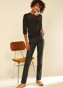 Sud Express Trousers & Jeans|Pantalon Slim Cinq Poches Noir Puppi