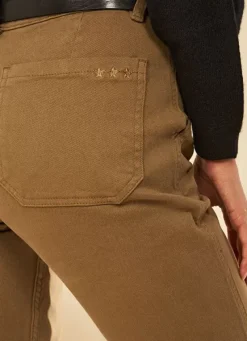 Sud Express Trousers & Jeans|Pantalon Taille Medium Kaki Peracles