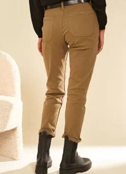 Sud Express Trousers & Jeans|Pantalon Taille Medium Kaki Peracles
