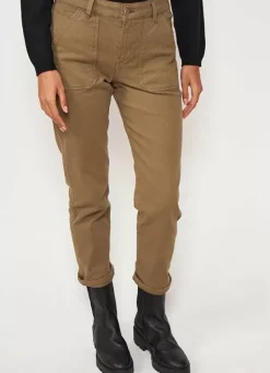 Sud Express Trousers & Jeans|Pantalon Taille Medium Kaki Peracles