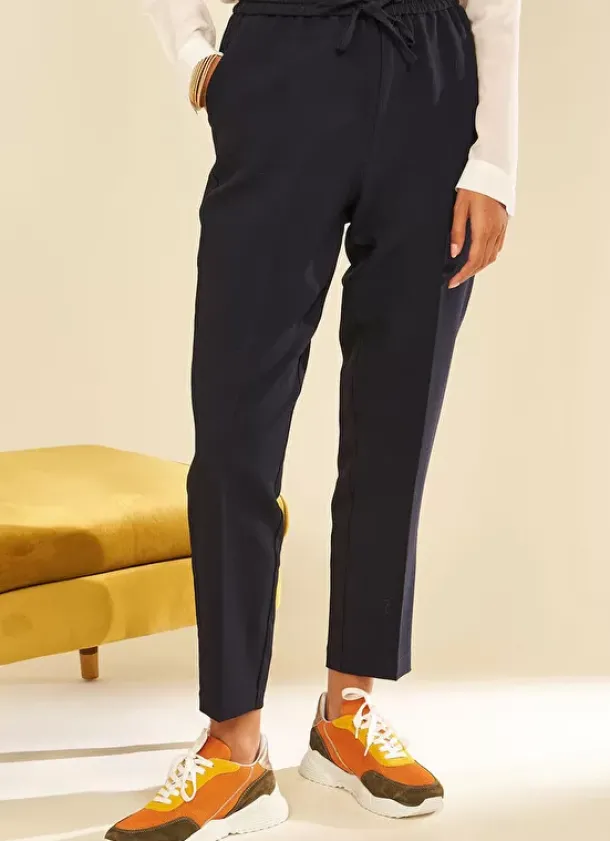 Sud Express Trousers & Jeans|Pantalon Tailleur Marine Pastelle