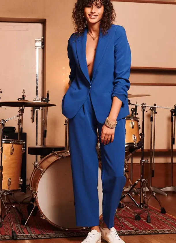 Sud Express Trousers & Jeans|Pantalon Tailleur Taille Haute Neon Pasalta