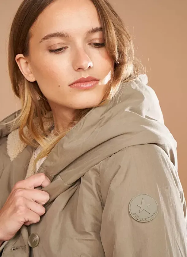 Sud Express Jackets & Coats|Parka A Capuche Kaki Vlasdi