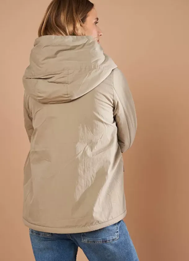 Sud Express Jackets & Coats|Parka A Capuche Kaki Vlasdi