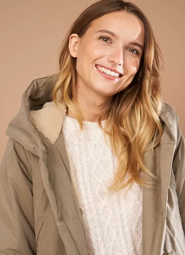 Sud Express Jackets & Coats|Parka A Capuche Kaki Vlasdi