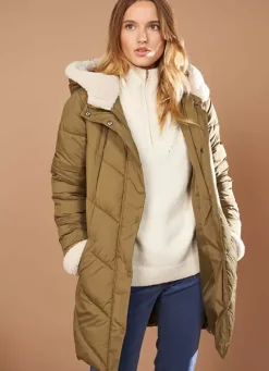 Sud Express Jackets & Coats|Parka A Capuche Manches Longues Olive Veilana