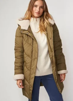 Sud Express Jackets & Coats|Parka A Capuche Manches Longues Olive Veilana