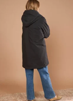 Sud Express Jackets & Coats|Parka A Capuche Noir Velane
