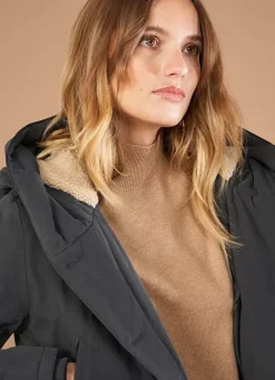 Sud Express Jackets & Coats|Parka A Capuche Plomb Vlasdi