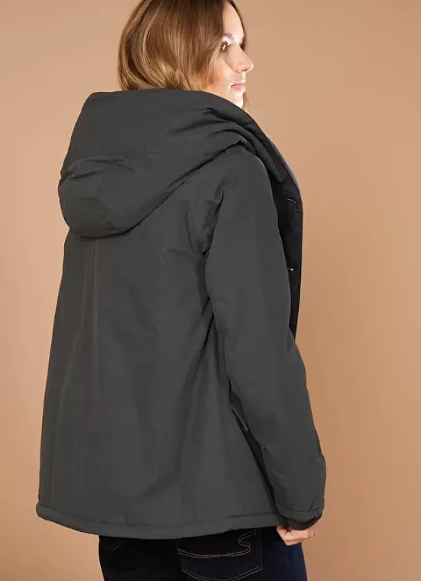 Sud Express Jackets & Coats|Parka A Capuche Plomb Vlasdi