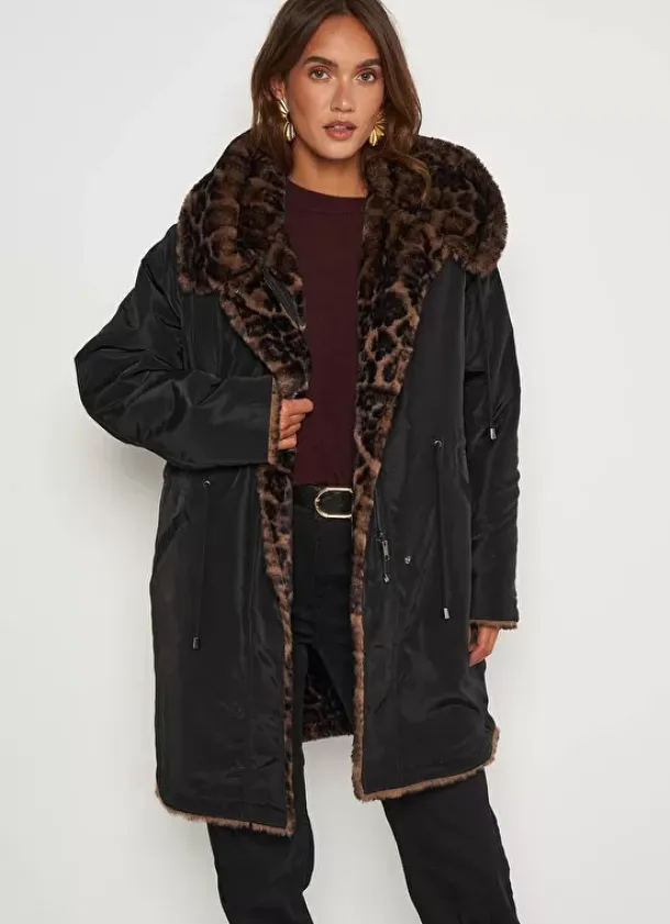 Sud Express Jackets & Coats|Parka Bi Matiere Reversible Noir Madison