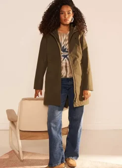 Sud Express Jackets & Coats|Parka Longue Deperlante Kaki Valene