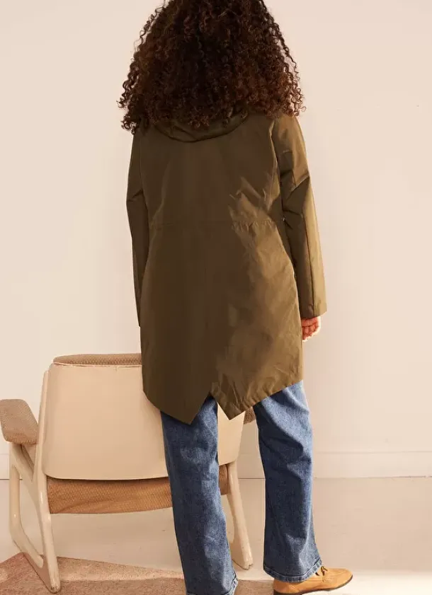 Sud Express Jackets & Coats|Parka Longue Deperlante Kaki Valene