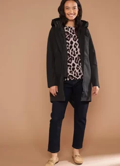 Sud Express Jackets & Coats|Parka Longue Deperlante Noir Valene