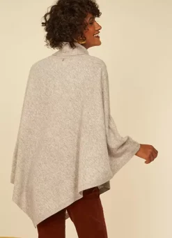 Sud Express Jumpers & Cardigans|Poncho Asymetrique En Cachemire Perle Chine Presta