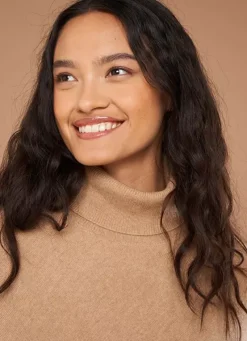 Sud Express Jumpers & Cardigans|Poncho Asymetrique En Cachemire Camel Presta