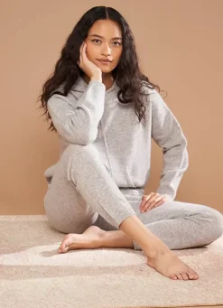 Sud Express Jumpers & Cardigans|Pull A Capuche En Cachemire Epais Perle Chine Mabebe