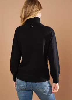 Sud Express Jumpers & Cardigans|Pull A Col Montant Noir Missy