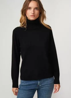 Sud Express Jumpers & Cardigans|Pull A Col Montant Noir Missy